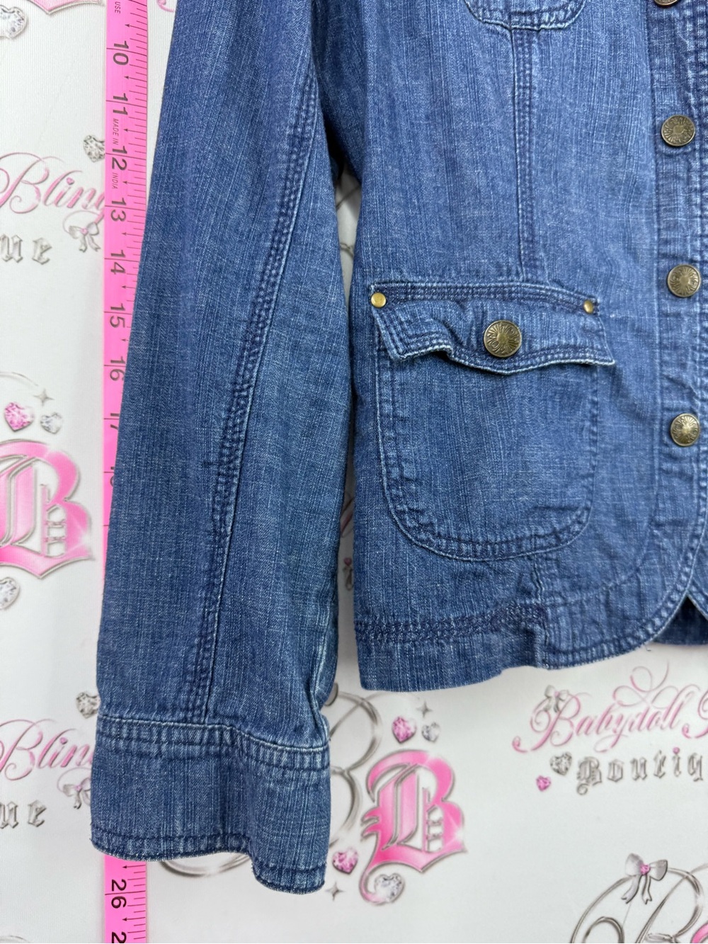 Live a Little jacket blazer Jean button up Denim Blazer Jacket - Blue - Picture 5 of 7